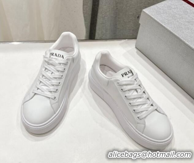 Purchase Prada White leather sneakers with White Tab 719134