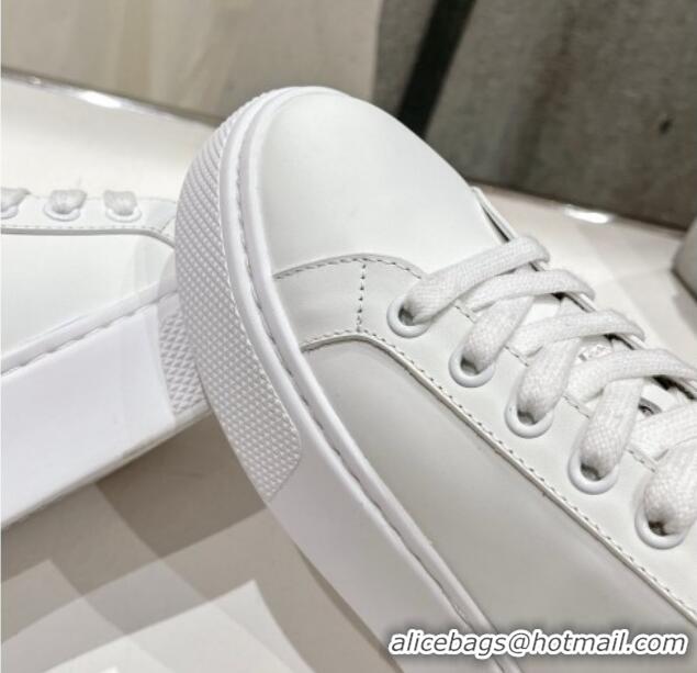 Purchase Prada White leather sneakers with White Tab 719134