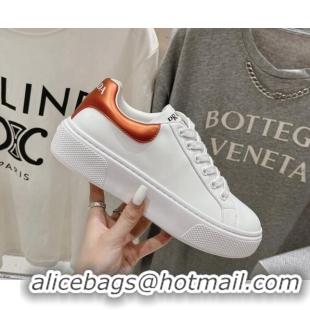 Best Grade Prada White leather sneakers with Orange Tab 719135