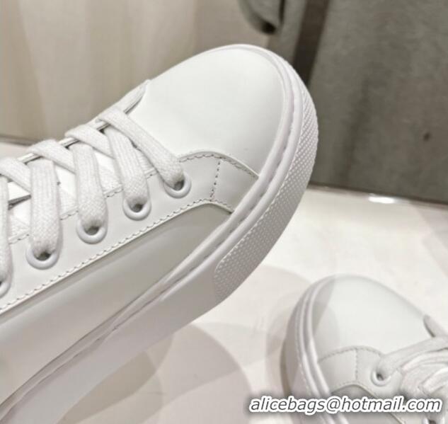 Best Grade Prada White leather sneakers with Orange Tab 719135