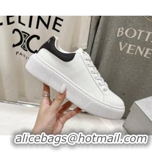 Luxury Prada White leather sneakers with Tab Black 719137