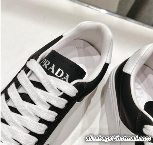 Trendy Design Prada leather sneakers with Web and Tab Black/White 719140