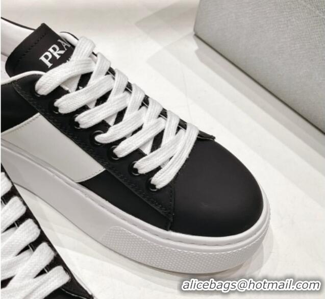 Trendy Design Prada leather sneakers with Web and Tab Black/White 719140