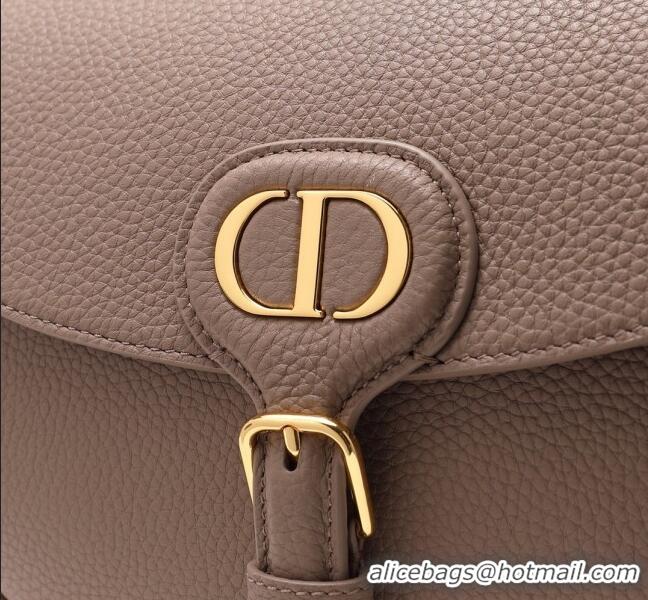 New Design Dior Medium Dior Bobby Bag in Grained Calfskin M9319 Grey 2024