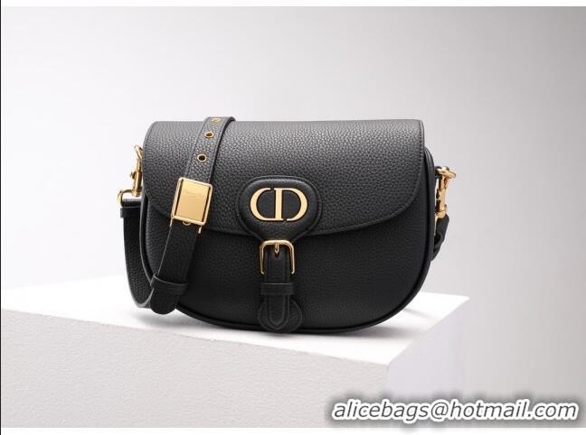 Newly Launched Dior Medium Dior Bobby Bag in Grained Calfskin M9319 Black/Gold 2024