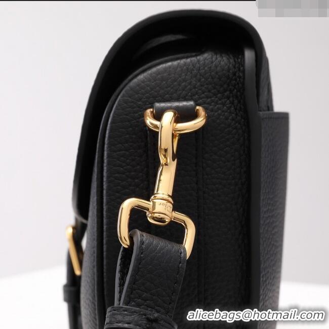 Newly Launched Dior Medium Dior Bobby Bag in Grained Calfskin M9319 Black/Gold 2024