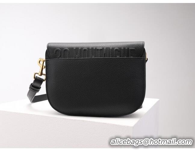 Newly Launched Dior Medium Dior Bobby Bag in Grained Calfskin M9319 Black/Gold 2024