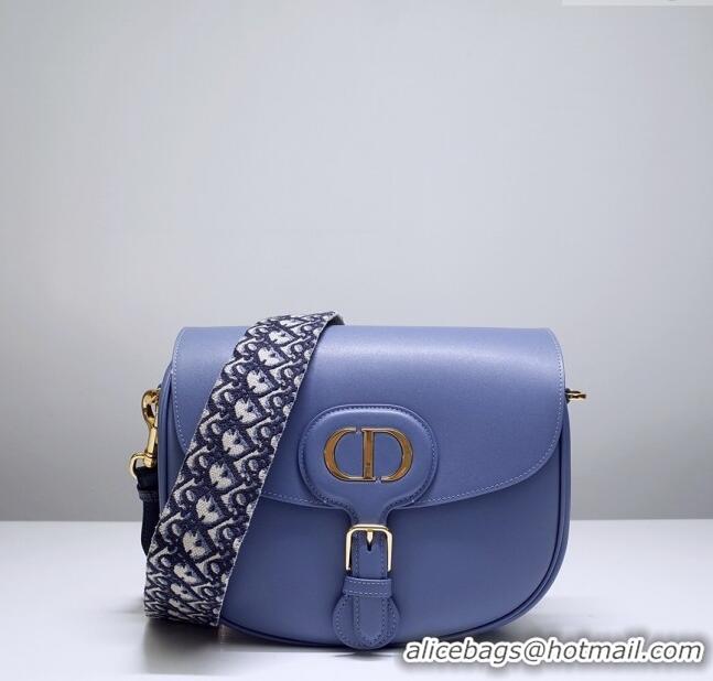 Inexpensive Dior Large Dior Bobby Bag in Box Calfskin M0319 Blue 2024