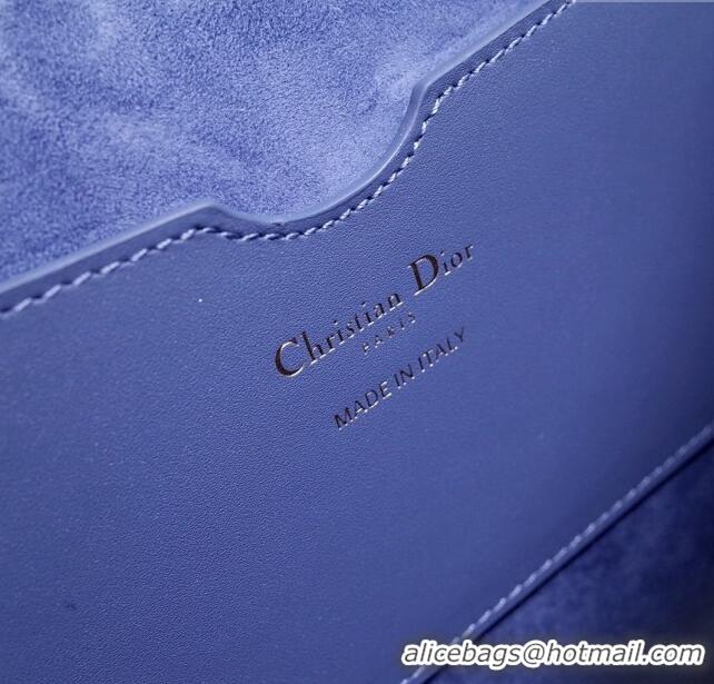 Inexpensive Dior Large Dior Bobby Bag in Box Calfskin M0319 Blue 2024