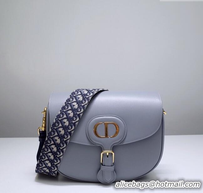 Inexpensive Dior Large Dior Bobby Bag in Box Calfskin M0319 Grey 2024