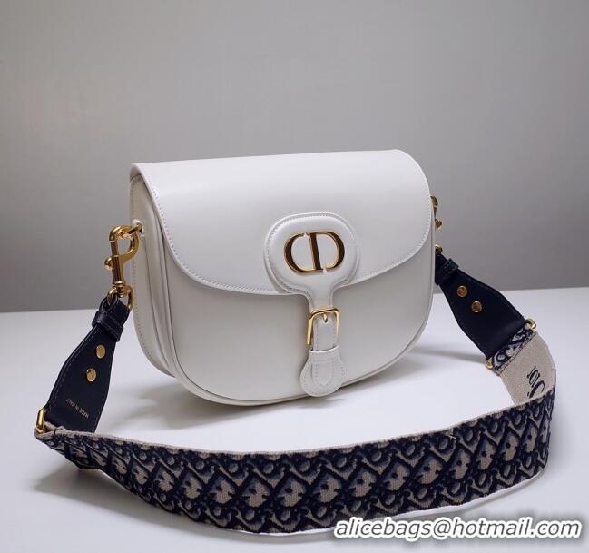 Noble Discount Dior Large Dior Bobby Bag in Box Calfskin M0319 White 2024