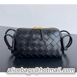 Luxury Discount Bottega Veneta Intrecciato Leather Concert Pouch Mini bag 794258 Black 2024