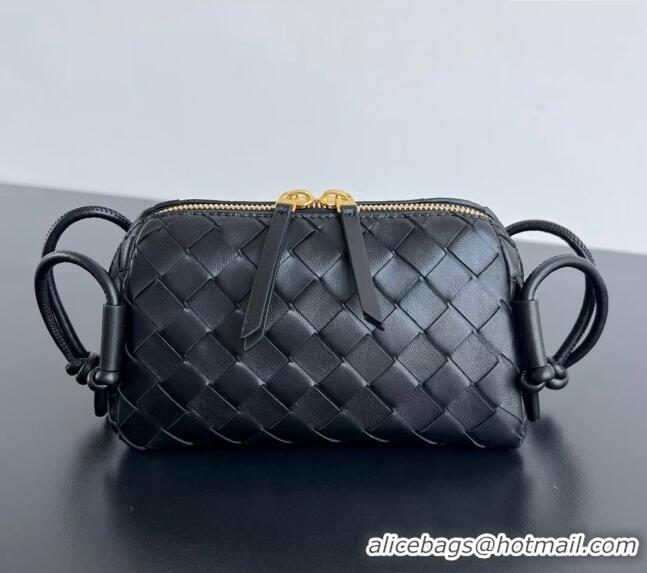 Luxury Discount Bottega Veneta Intrecciato Leather Concert Pouch Mini bag 794258 Black 2024