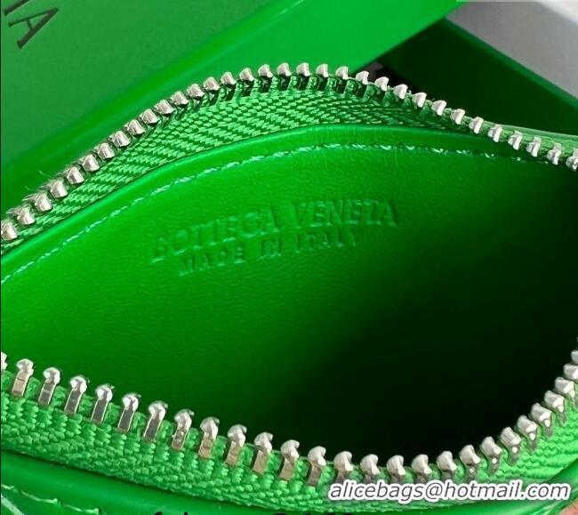 Shop Best Bottega Veneta Zippered Card Case Wallet in Intrecciato Leather 755985 Parrot Green 2024