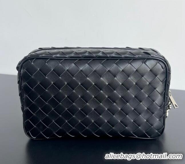 Top Quality Bottega Veneta Men's Intrecciato Leather Pouch With Wristlet 777390 Black 2024