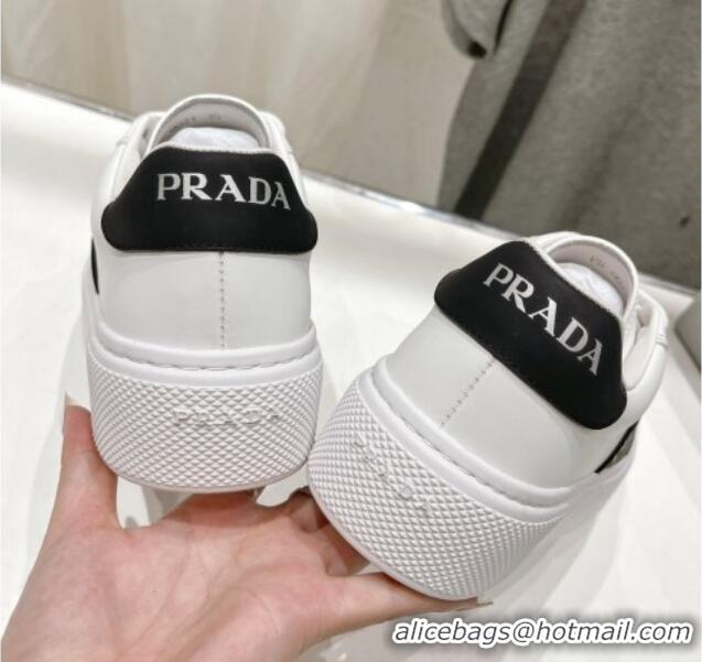 Perfect Prada White leather sneakers with Balck Web and Tab 719141