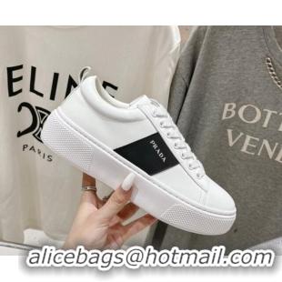 Good Product Prada White leather sneakers with Black Web 719143