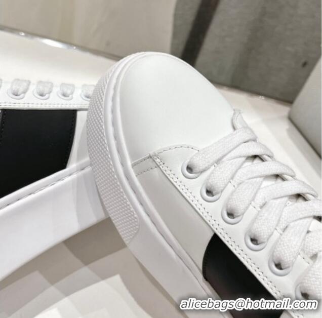 Good Product Prada White leather sneakers with Black Web 719143