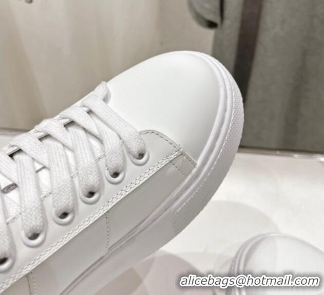 Trendy Design Prada White leather sneakers with White Web 719144