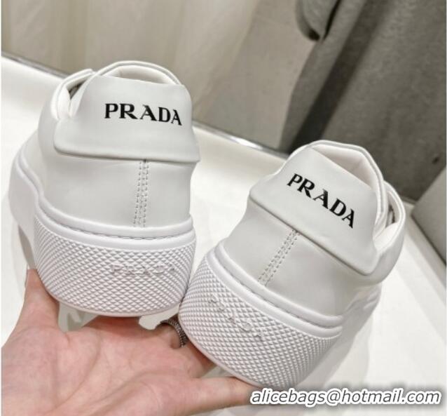 Duplicate Prada White leather sneakers with Logo Print 719147