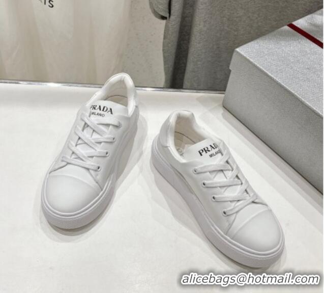 Duplicate Prada White leather sneakers with Logo Print 719147