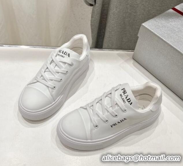 Duplicate Prada White leather sneakers with Logo Print 719147