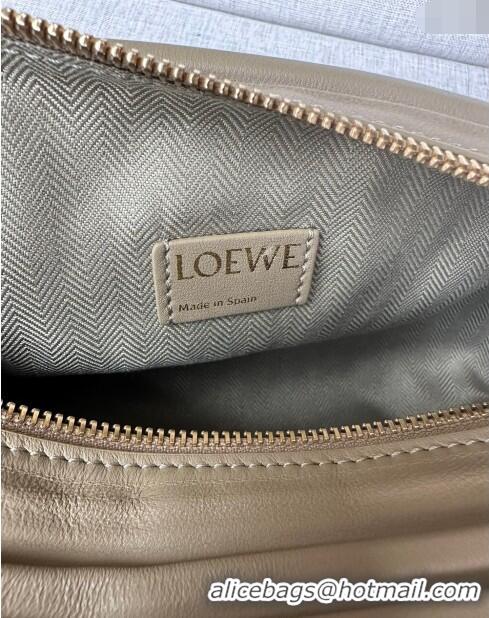 Promotional Loewe Large Bracelet Pouch Tubular Bag In Pleated Nappa Leather LW9752 Clay Green 2024