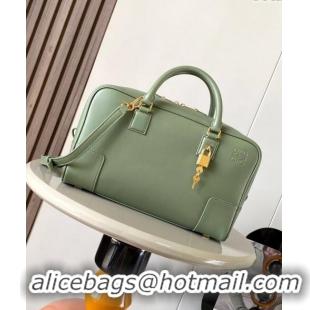 Best Price Loewe Amazona 28 Medium Top Handle Bag in Nappa Calfskin L5004 Avocado Green 2024