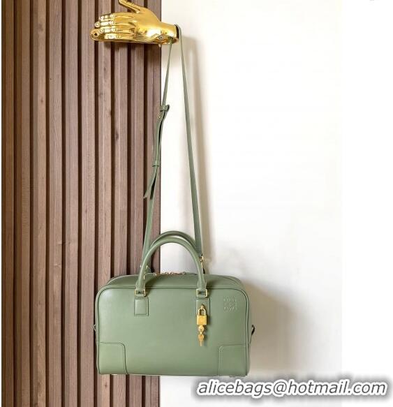 Best Price Loewe Amazona 28 Medium Top Handle Bag in Nappa Calfskin L5004 Avocado Green 2024