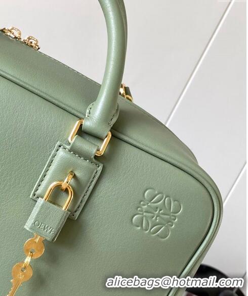 Best Price Loewe Amazona 28 Medium Top Handle Bag in Nappa Calfskin L5004 Avocado Green 2024