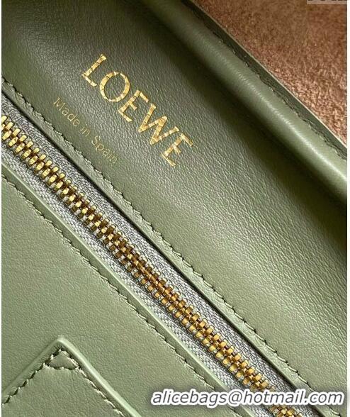 Best Price Loewe Amazona 28 Medium Top Handle Bag in Nappa Calfskin L5004 Avocado Green 2024