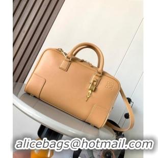 New Design Loewe Amazona 28 Medium Top Handle Bag in Nappa Calfskin L5004 Warm Desert Brown 2024