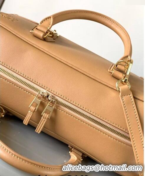 New Design Loewe Amazona 28 Medium Top Handle Bag in Nappa Calfskin L5004 Warm Desert Brown 2024