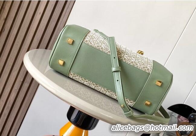 Super Quality Loewe Amazona 28 Medium Top Handle Bag in Jacquard and Calfskin L5005 Green 2024