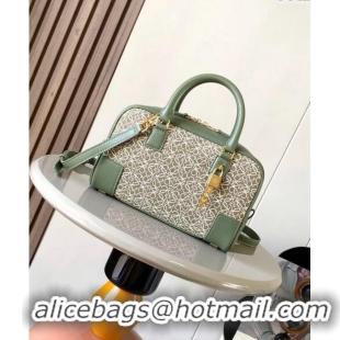 Buy Discount Loewe Amazona 23 Small Top Handle Bag in Jacquard and Calfskin L5006 Green 2024