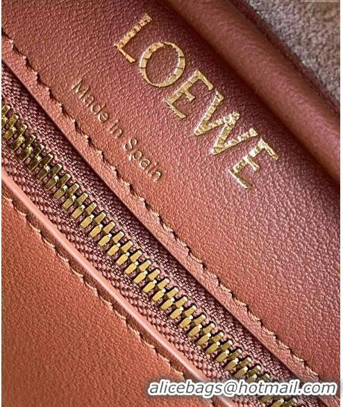 New Fashion Loewe Amazona 23 Small Top Handle Bag in Jacquard and Calfskin L5006 Brown 2024