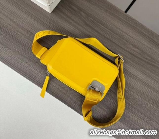 Pretty Style Loewe Men's Molded Sling Bag in smooth calfskin 062323 Yellow 2024