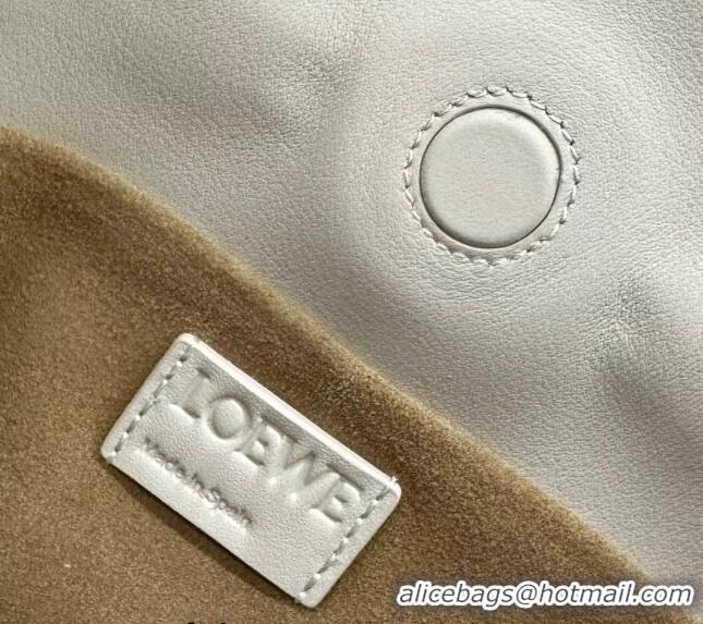 Luxurious Loewe Flamenco Mini Clutch in Nappa Calfskin 262355 Sea Salt White 2024