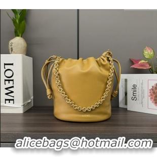 Market Sells Loewe Flamenco Purse Bucket bag in mellow nappa lambskin 012406 Sahara Yellow 2024