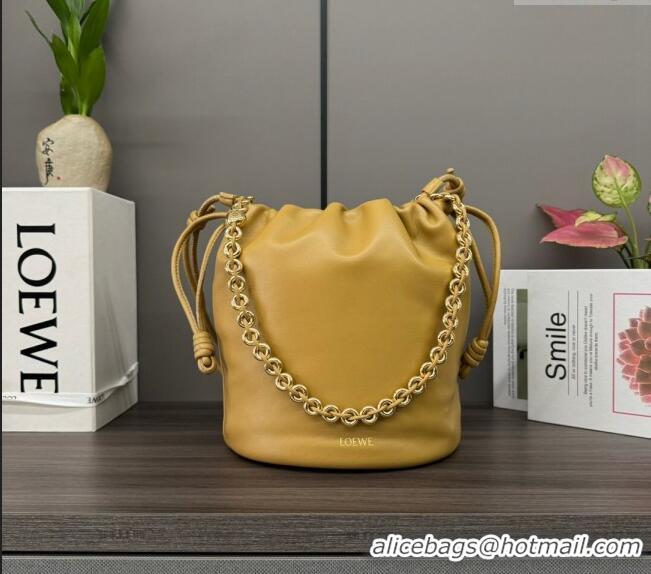 Market Sells Loewe Flamenco Purse Bucket bag in mellow nappa lambskin 012406 Sahara Yellow 2024