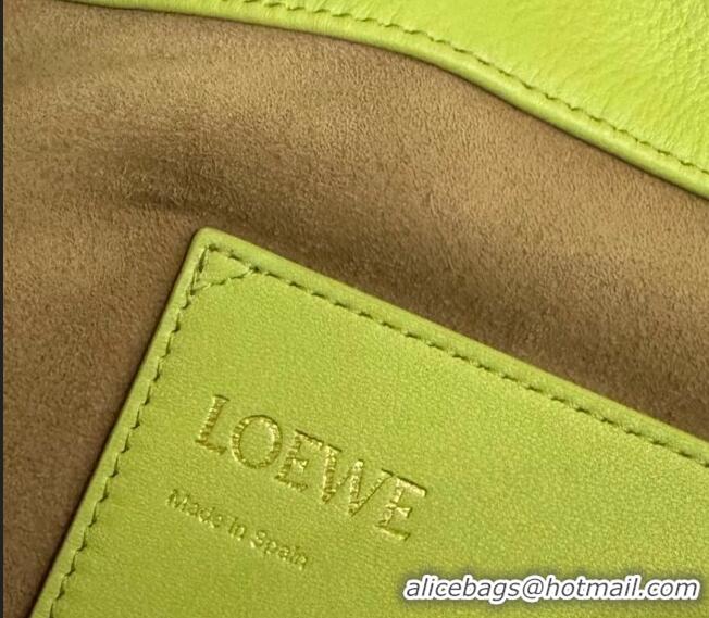 Luxury Discount Loewe Flamenco Purse Bucket bag in mellow nappa lambskin 012406 Meadow Green 2024