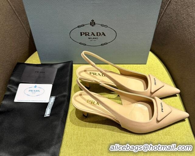 Purchase Prada Patent Saffiano Leather Slingback Pumps Nude 720010