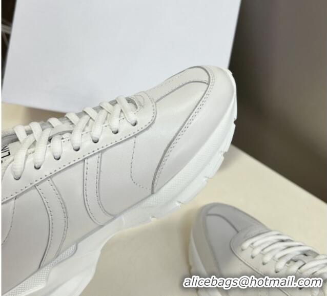 Good Looking Celine Runner CR-02 Low Lace-up Sneakers in White Calfskin with Letter C Red 322020