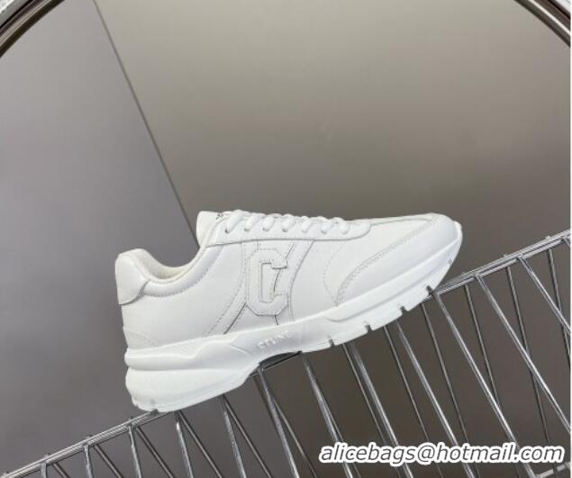 Most Popular Celine Runner CR-02 Low Lace-up Sneakers in White Calfskin with Letter C White 322023