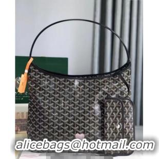 New Style Goyard Boheme Hobo Bag with Pink Heart 020223 Black 2024