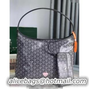 Top Grade Goyard Boheme Hobo Bag with Pink Heart 020223 Grey 2024