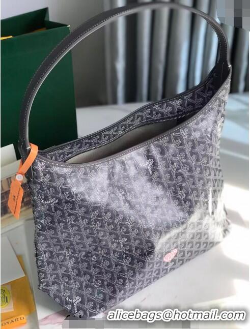 Top Grade Goyard Boheme Hobo Bag with Pink Heart 020223 Grey 2024