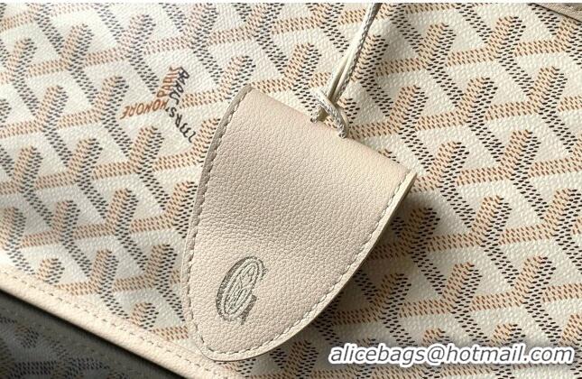 Promotional Goyard Anjou PM Tote Bag with Seahorse Embroidered 020166M Sand Beige 2024