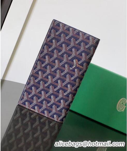 Top Grade Goyard Richelieu Wallet 3310 Navy Blue 2024