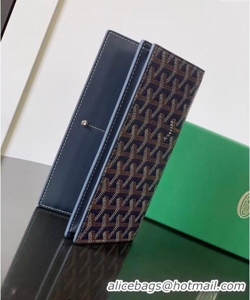 Top Grade Goyard Richelieu Wallet 3310 Navy Blue 2024